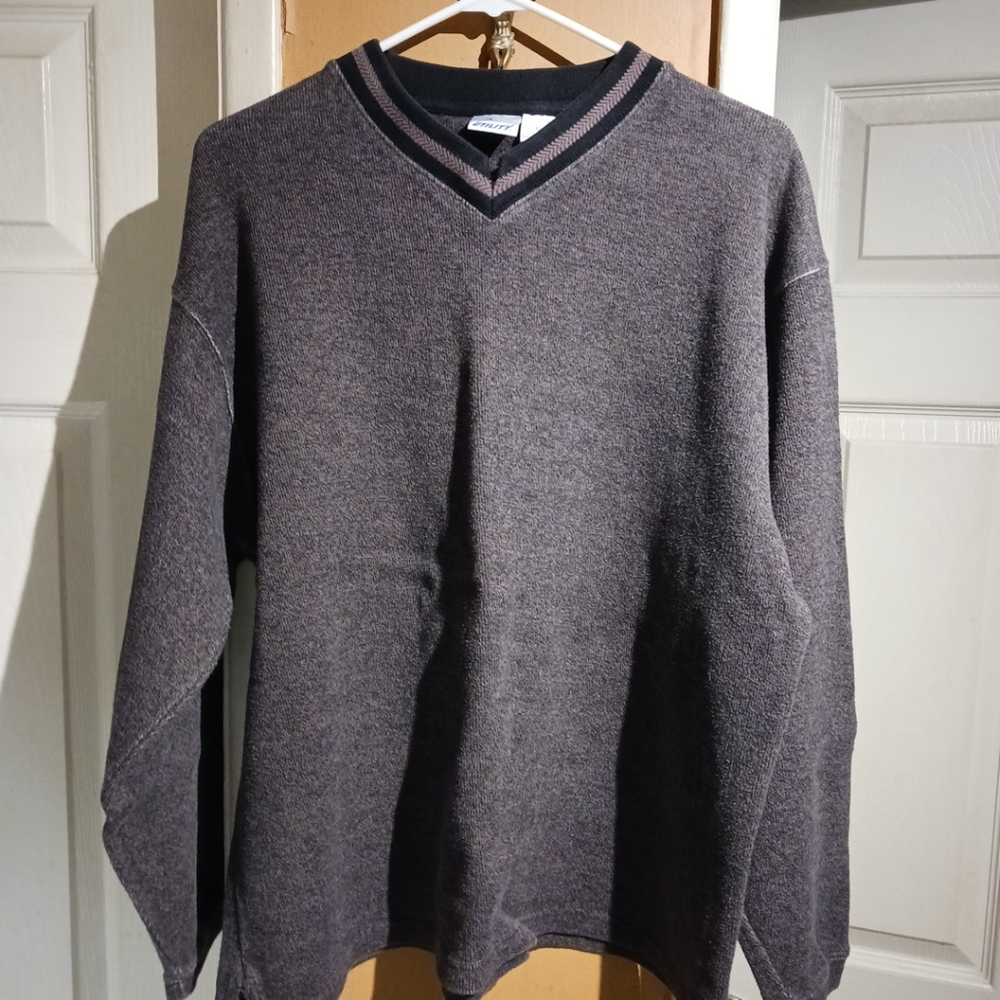 Vintage 90s Utility Men's V-neck Sweatshirt. Size XL